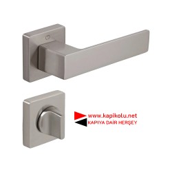 Çebi Lüks Zamak Kare Rozetli Kapı Kolu CUBE Saten