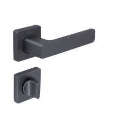 ÇEBİ Kare Rozetli Polymer Kapı Kolu Flat Füme Antrasit MP67 Oda