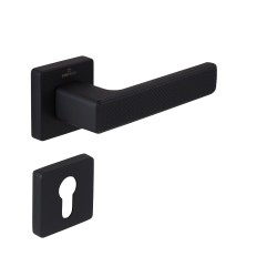 ÇEBİ Kare Rozetli Polymer Kapı Kolu Gren Siyah MP54 Oda