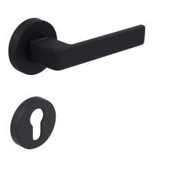 Çebi Croma Lüks Zamak Yuvarlak Rozetli Kapı Kolu ETA Siyah Oda