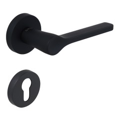 Çebi Croma Lüks Zamak Yuvarlak Rozetli Kapı Kolu IRUS Siyah Oda