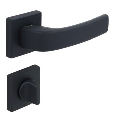 Çebi Croma Lüks Zamak Kare Rozetli Kapı Kolu PERA Siyah Oda