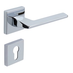 Çebi Croma Lüks Zamak Kare Rozetli Kapı Kolu VIA Krom Oda