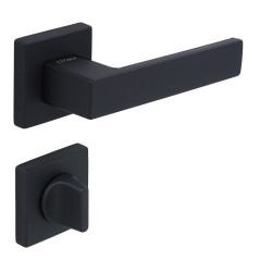 Çebi Croma Lüks Zamak Kare Rozetli Kapı Kolu ZERA Siyah Oda